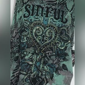 Affliction Shirt sinful live fast NWT